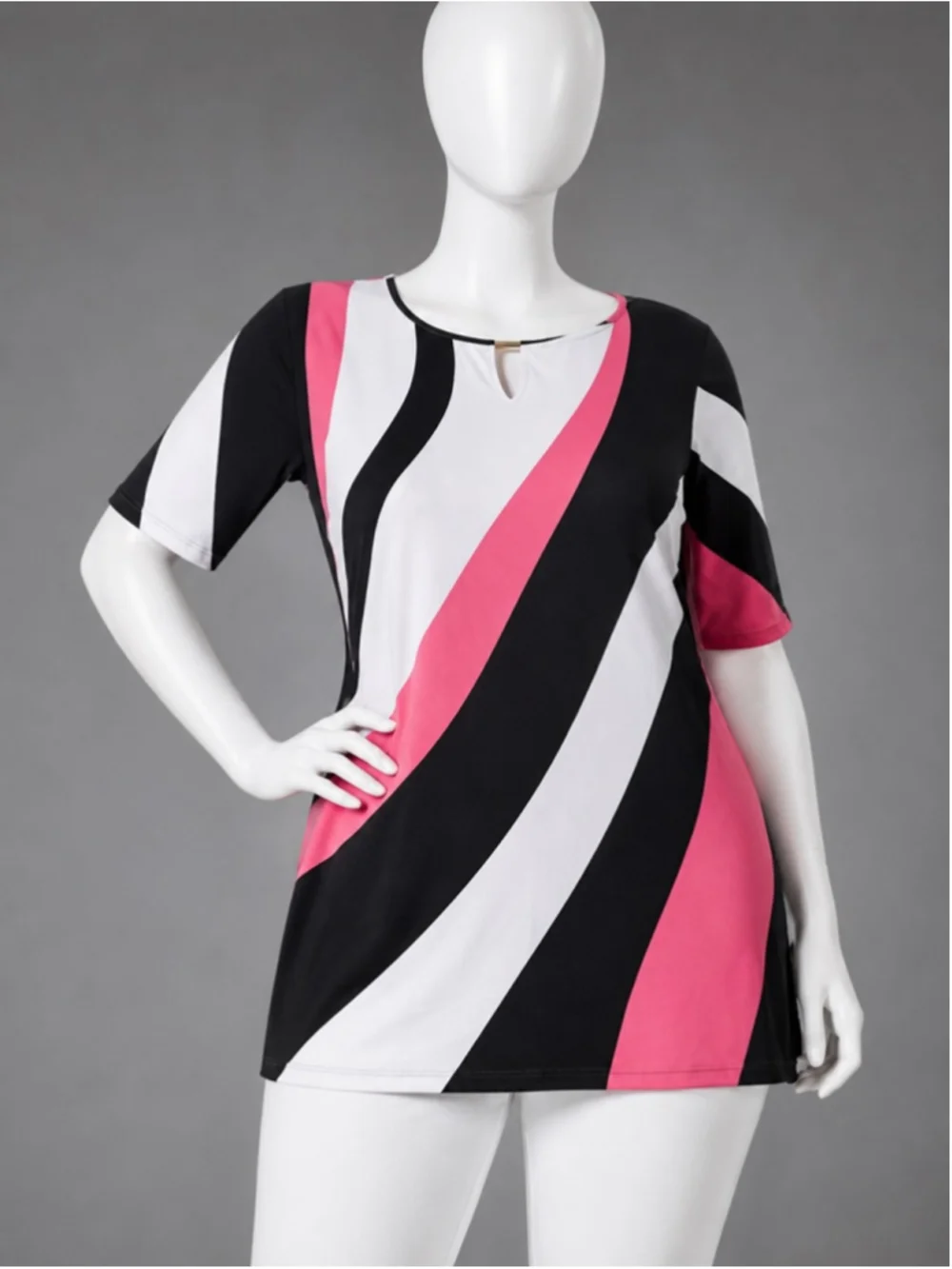Ashley Stewart Swirl Print Bar Neck Tunic – Size 14/16